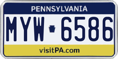 PA license plate MYW6586