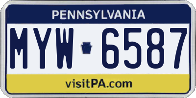 PA license plate MYW6587