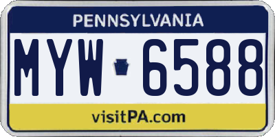 PA license plate MYW6588