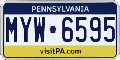 PA license plate MYW6595