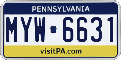 PA license plate MYW6631