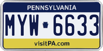 PA license plate MYW6633
