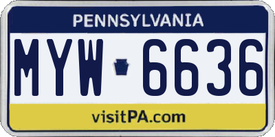 PA license plate MYW6636