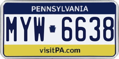 PA license plate MYW6638