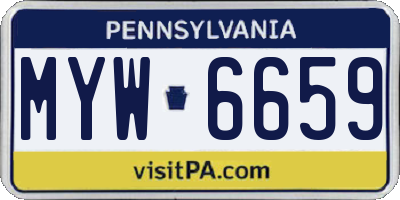PA license plate MYW6659