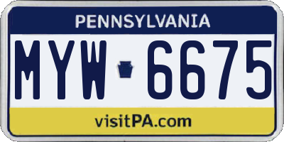 PA license plate MYW6675