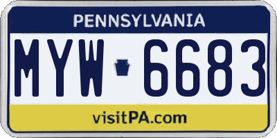 PA license plate MYW6683