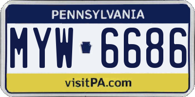 PA license plate MYW6686