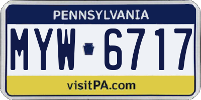 PA license plate MYW6717