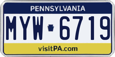 PA license plate MYW6719