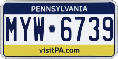 PA license plate MYW6739