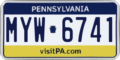 PA license plate MYW6741