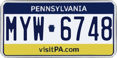 PA license plate MYW6748