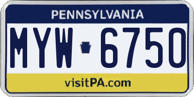PA license plate MYW6750