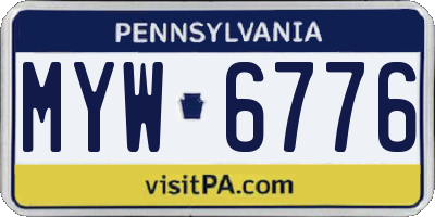 PA license plate MYW6776