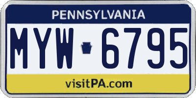 PA license plate MYW6795
