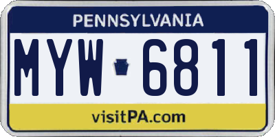 PA license plate MYW6811