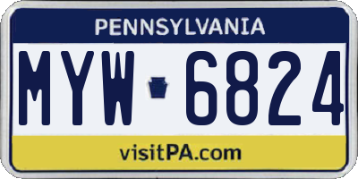 PA license plate MYW6824