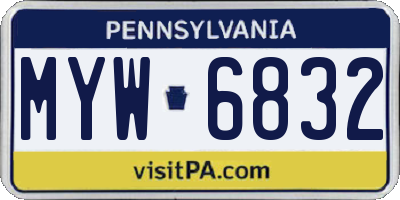 PA license plate MYW6832
