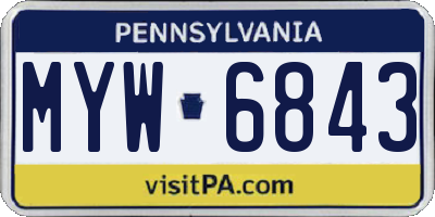 PA license plate MYW6843