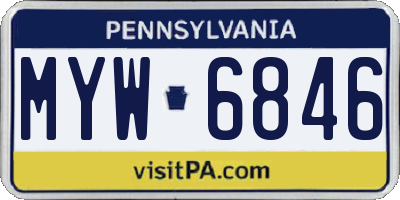 PA license plate MYW6846