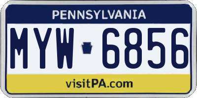 PA license plate MYW6856
