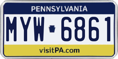PA license plate MYW6861