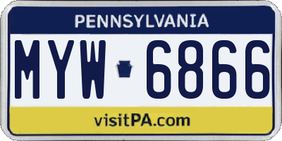 PA license plate MYW6866