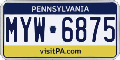 PA license plate MYW6875