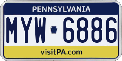PA license plate MYW6886