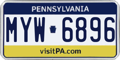 PA license plate MYW6896
