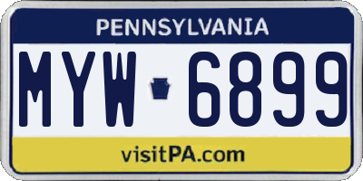 PA license plate MYW6899