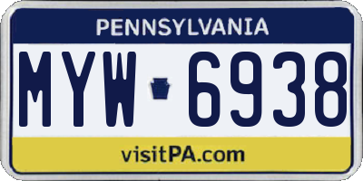 PA license plate MYW6938