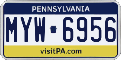 PA license plate MYW6956