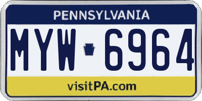 PA license plate MYW6964
