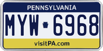 PA license plate MYW6968