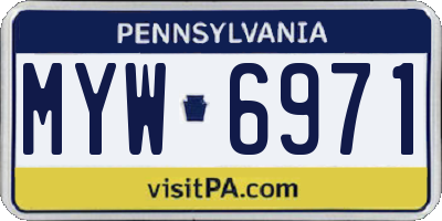 PA license plate MYW6971
