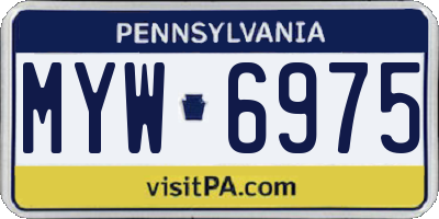 PA license plate MYW6975
