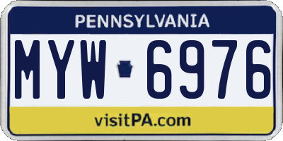 PA license plate MYW6976