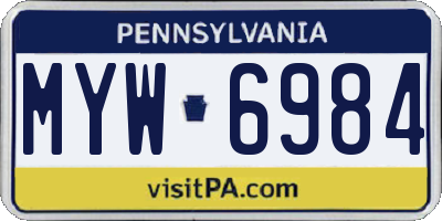 PA license plate MYW6984