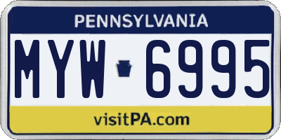 PA license plate MYW6995