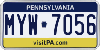 PA license plate MYW7056