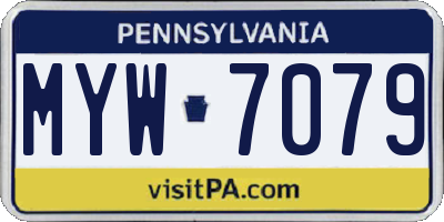 PA license plate MYW7079