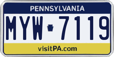 PA license plate MYW7119