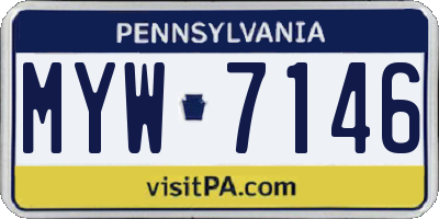 PA license plate MYW7146