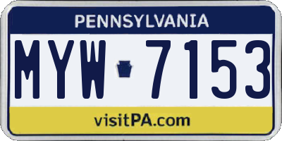 PA license plate MYW7153