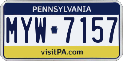 PA license plate MYW7157