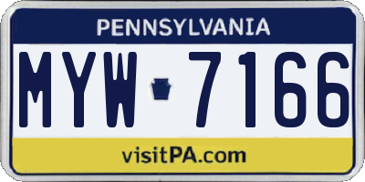 PA license plate MYW7166