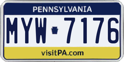 PA license plate MYW7176