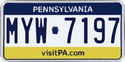 PA license plate MYW7197